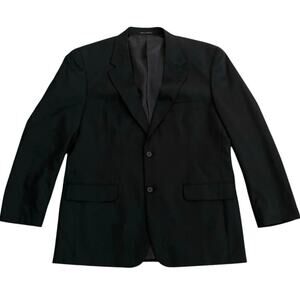 Savile Row Size 44R 44 Black Suit Jacket Blazer Sportcoat Wool Career Office